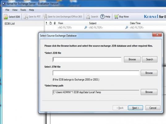 Exchange Disaster Recovery Software Screenshot 1