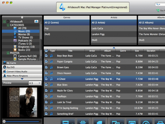 4Videosoft Mac iPad Manager Platinum Screenshot 1