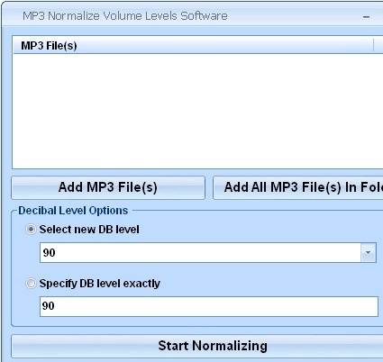 MP3 Normalize Volume Levels Software Screenshot 1