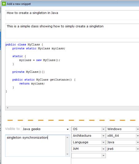 Snip2Code Plugin for Eclipse Screenshot 1