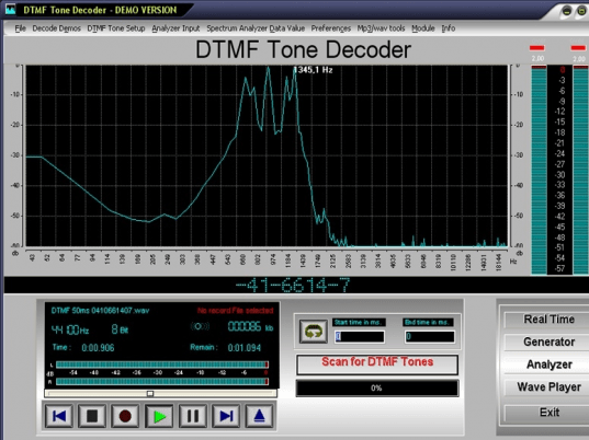 DTMF Tone Decoder Screenshot 1