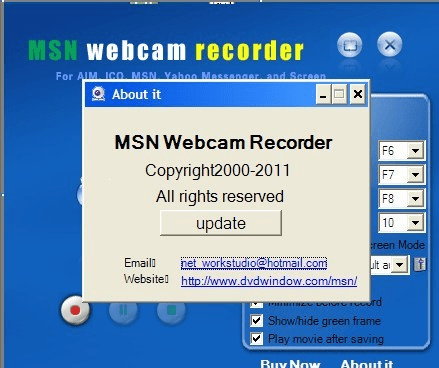MSN Webcam Recorder Screenshot 1