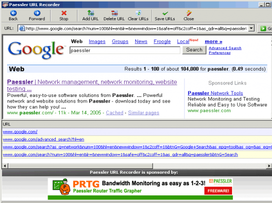 Paessler URL Recorder Screenshot 1