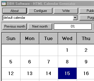 HTML Calendar Generator Screenshot 1