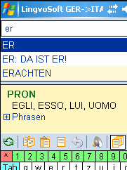 LingvoSoft Dictionary German <-> Italian for Pocket PC Screenshot 1