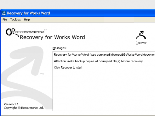 Recovery for Works Screenshot 1