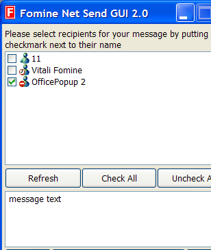 Fomine Net Send GUI Screenshot 1
