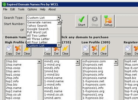 Expired Domain Names Pro Screenshot 1