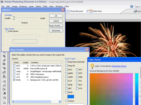 PNGOUT Plug-in - PNG Optimization Plugin for Adobe Photoshop Screenshot 1