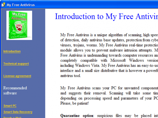 My Free Antivirus Screenshot 1