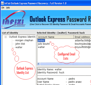 Outlook Express Password Recovery Screenshot 1