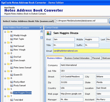 Notes Address Book Converter Screenshot 1