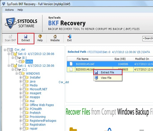 How to Open BKF Files in Windows 7 Screenshot 1