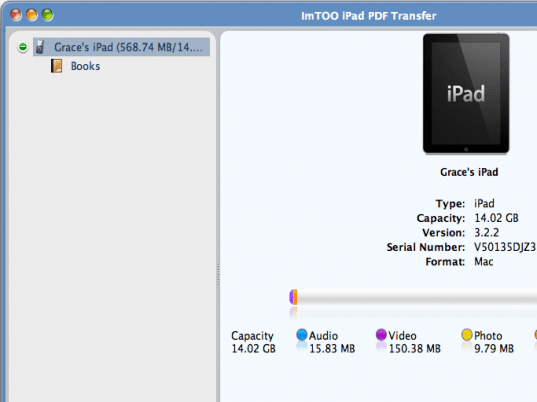 ImTOO iPad PDF Transfer Screenshot 1