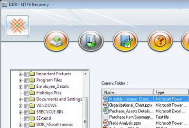 DDR NTFS Recovery Screenshot 1