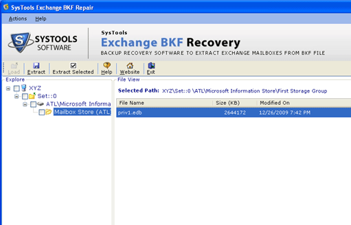 Exchange 2003 Backup Restore Screenshot 1