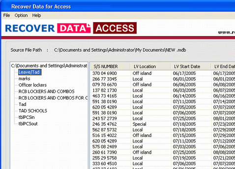 Access Form Recovery Screenshot 1