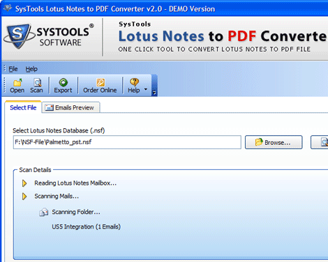 SysTools Lotus Notes to PDF Converter Screenshot 1
