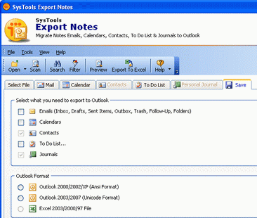 Export Notes Mail to Outlook Screenshot 1