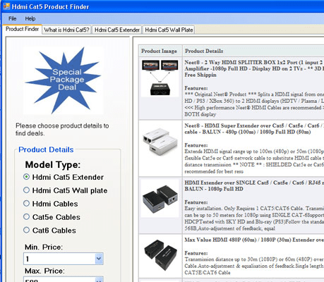 Hdmi Cat5 Product Finder Screenshot 1