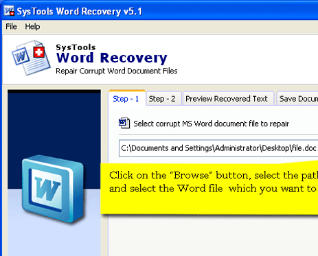 Recover Lost Word Document Screenshot 1