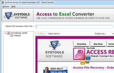 Convert Access MDB to Excel Screenshot 1