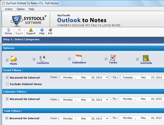 Outlook to Lotus Notes Free Download Screenshot 1