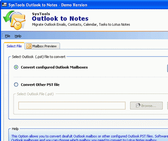 Convert Mail from Outlook to Lotus Notes Screenshot 1