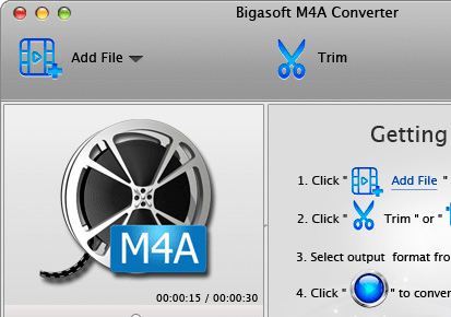Bigasoft M4A Converter Screenshot 1