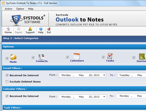 Free Outlook to Notes Converter Screenshot 1