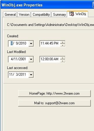 2Tware Change File Date Free Screenshot 1