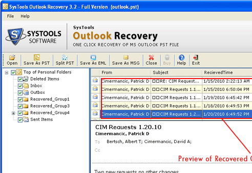 Best Outlook Recovery Screenshot 1