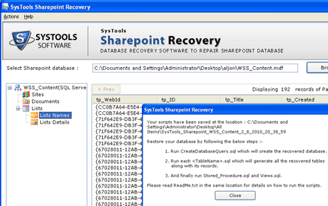 Repair SharePoint Corrupt File Screenshot 1