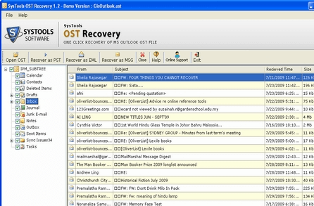 Microsoft Exchange OST File Recovery Screenshot 1