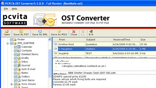 OST Import PST File Screenshot 1