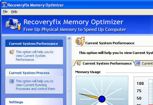 RecoveryFix Memory Optimizer Screenshot 1