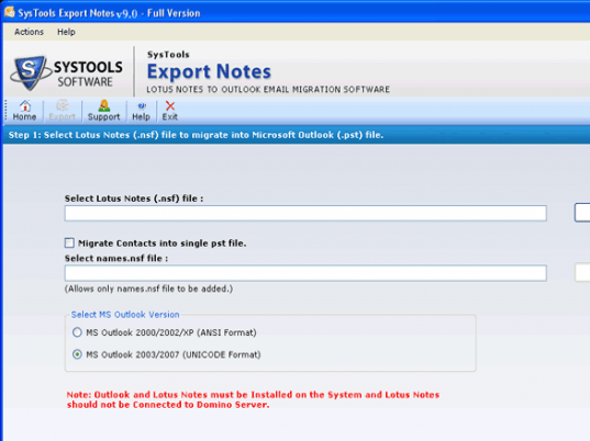 Export Notes in Outlook 2007 Screenshot 1