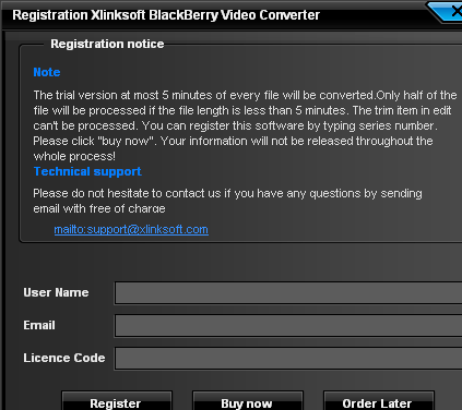 Xlinksoft Blackberry Video Converter Screenshot 1