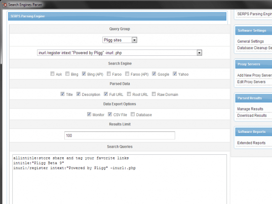 Search Engines Parser Screenshot 1