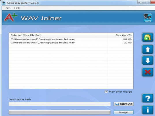 Aplus WAV Joiner Screenshot 1