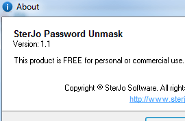 SterJo Password Unmask Screenshot 1