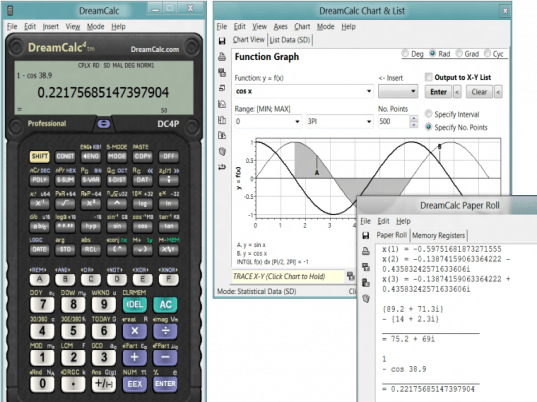 DreamCalc Scientific Graphing Calculator Screenshot 1