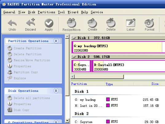 EASEUS Partition Manager Screenshot 1