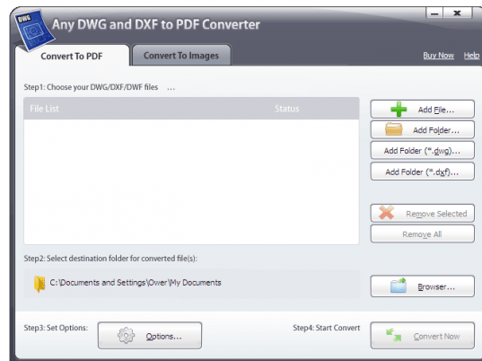 Any DWG and DXF to PDF Converter Screenshot 1