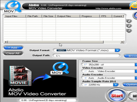 Abdio MOV Video Converter Screenshot 1