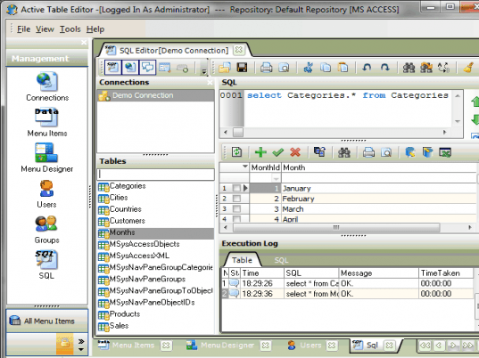 Active Table Editor Screenshot 1