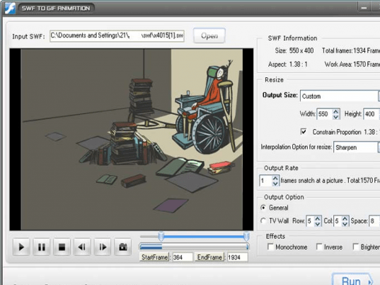 SWF to GIF Animation Converter Screenshot 1