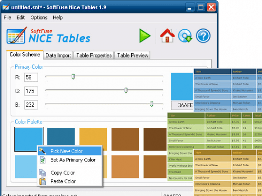 SoftFuse Nice Tables Screenshot 1