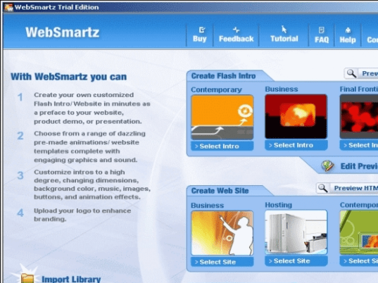 Websmartz Flash Intro Builder Screenshot 1