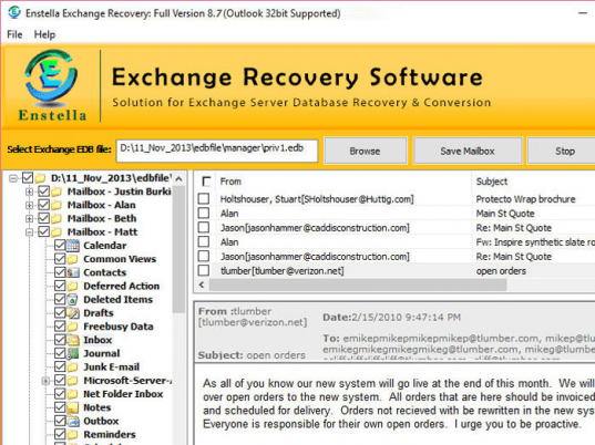 Exchange Recovery Screenshot 1